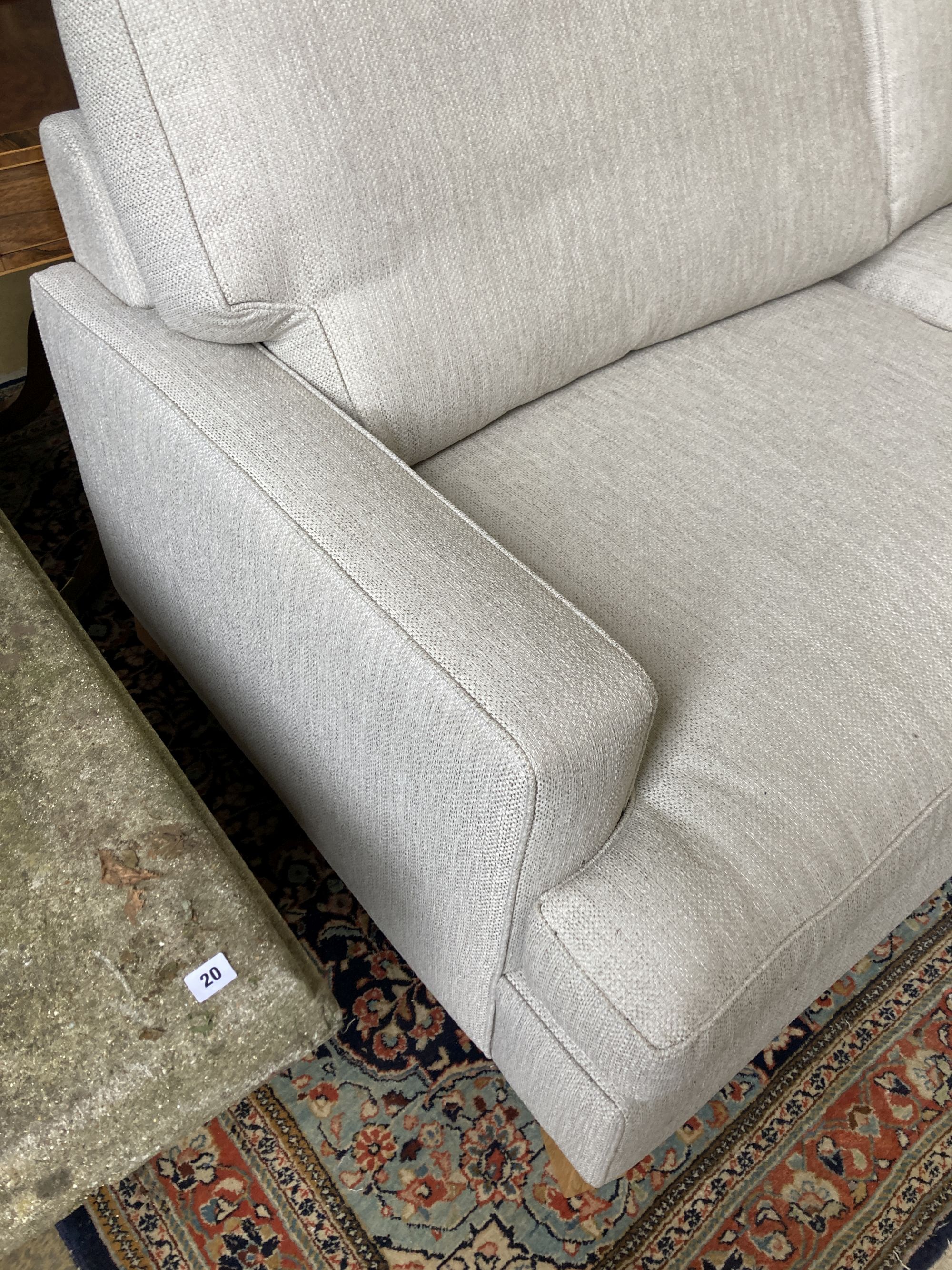 A modern contemporary two-seater sofa, length 206cm, width 102cm, height 98cm